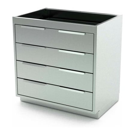 Aero AERO Stainless Steel Base Cabinet, BC-3300, 4 Drawers, 30 in W x 21 in D x 36 in H BC-3300